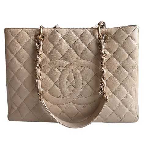 chanel tan tote|chanel shopping tote.